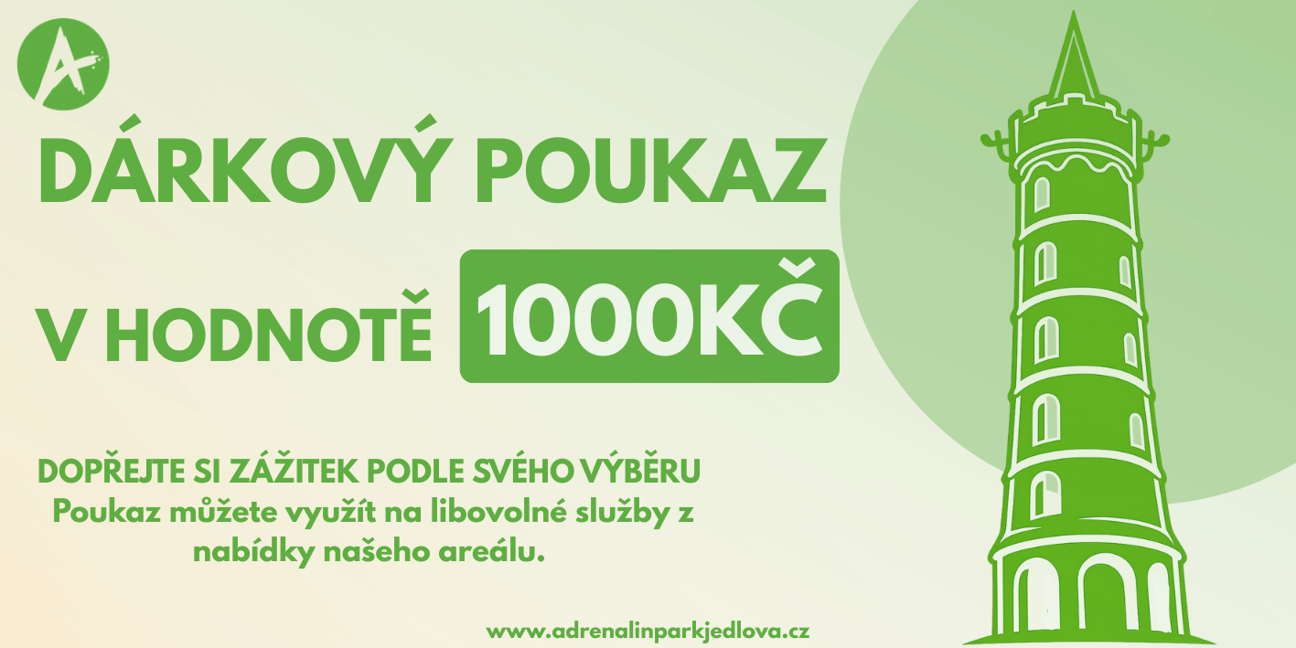 Dárkový poukaz v hodnotě 1000 Kč — přední strana